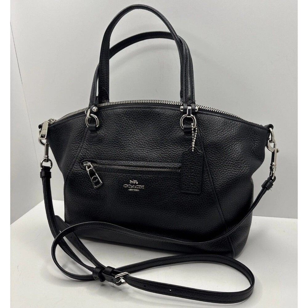 Authentic COACH Prairie Pebble Black Leather 2 Straps Crossbody ShoulderBag EuC